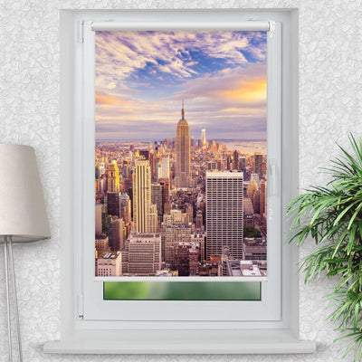 Rollo Motiv Manhatten Building - ohne bohren - Klemmrollo bis 150 cm Breite - Klemmfix mit Fotodruck - blickdicht - La-Melle