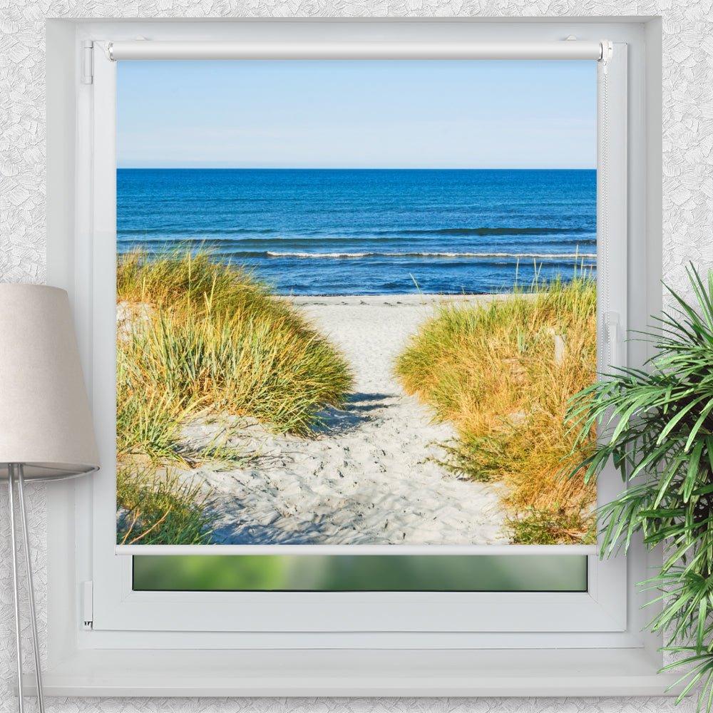 Rollo Motiv "Ostsee Düne Strand" - ohne bohren - Klemmrollo bis 150 cm Breite - Klemmfix mit Fotodruck - blickdicht - La-Melle