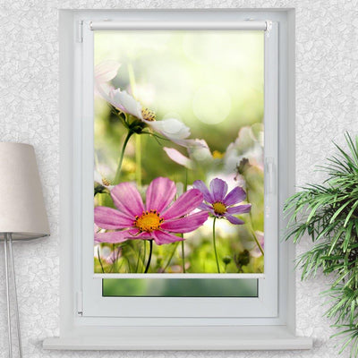 Rollo Motiv Blumenwiese Mohn - ohne bohren - Klemmrollo bis 150 cm Breite - Klemmfix mit Fotodruck - blickdicht - La-Melle