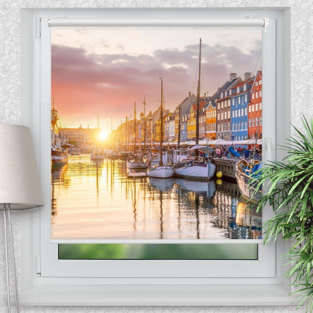 Rollo Motiv "Nyhavn Daenemark" - ohne bohren - Klemmrollo bis 150 cm Breite - Klemmfix mit Fotodruck - blickdicht - La-Melle