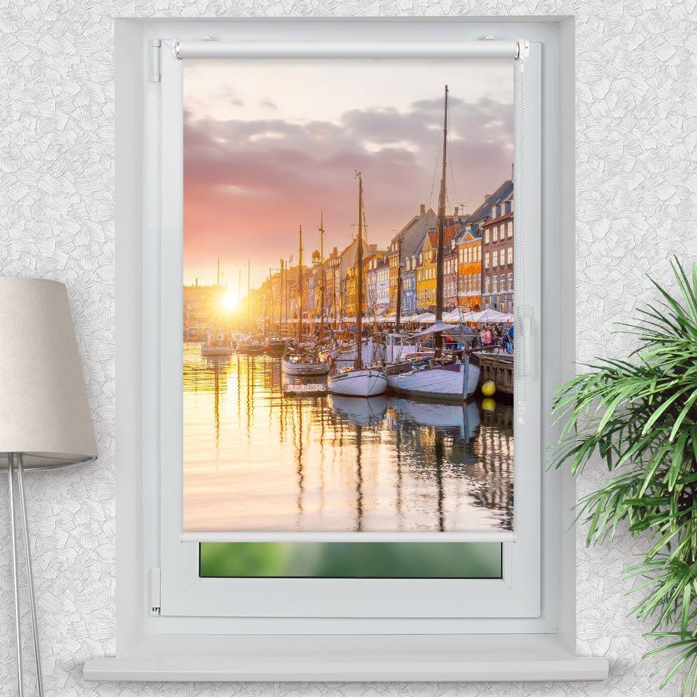 Rollo Motiv "Nyhavn Daenemark" - ohne bohren - Klemmrollo bis 150 cm Breite - Klemmfix mit Fotodruck - blickdicht - La-Melle