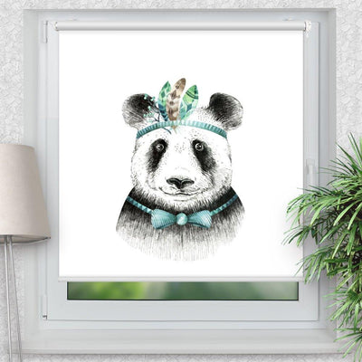 Rollo Motiv Panda comic - ohne bohren - Klemmrollo bis 150 cm Breite - Klemmfix mit Fotodruck - blickdicht - La-Melle