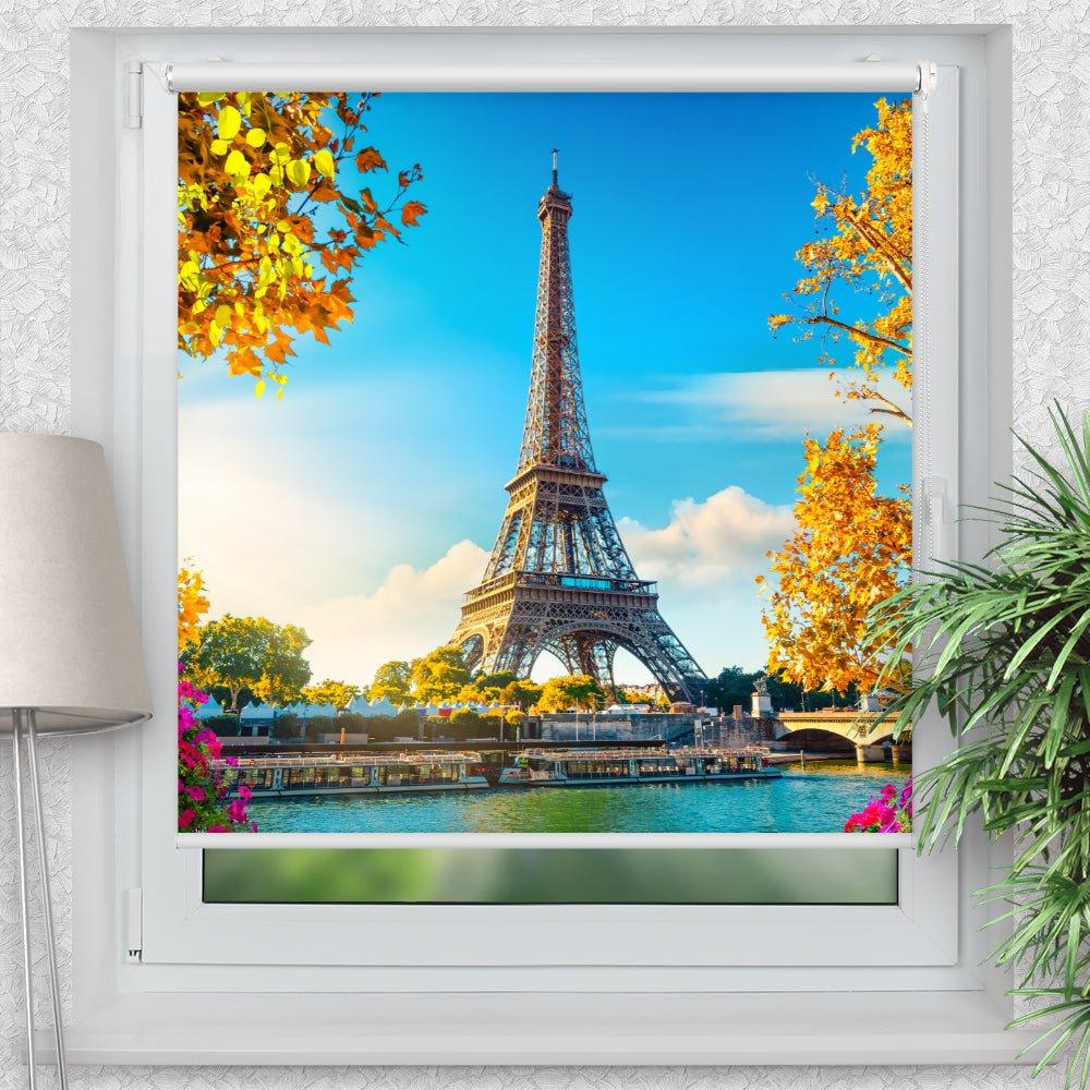 Rollo Motiv "Paris Seine" - ohne bohren - Klemmrollo bis 150 cm Breite - Klemmfix mit Fotodruck - blickdicht - La-Melle