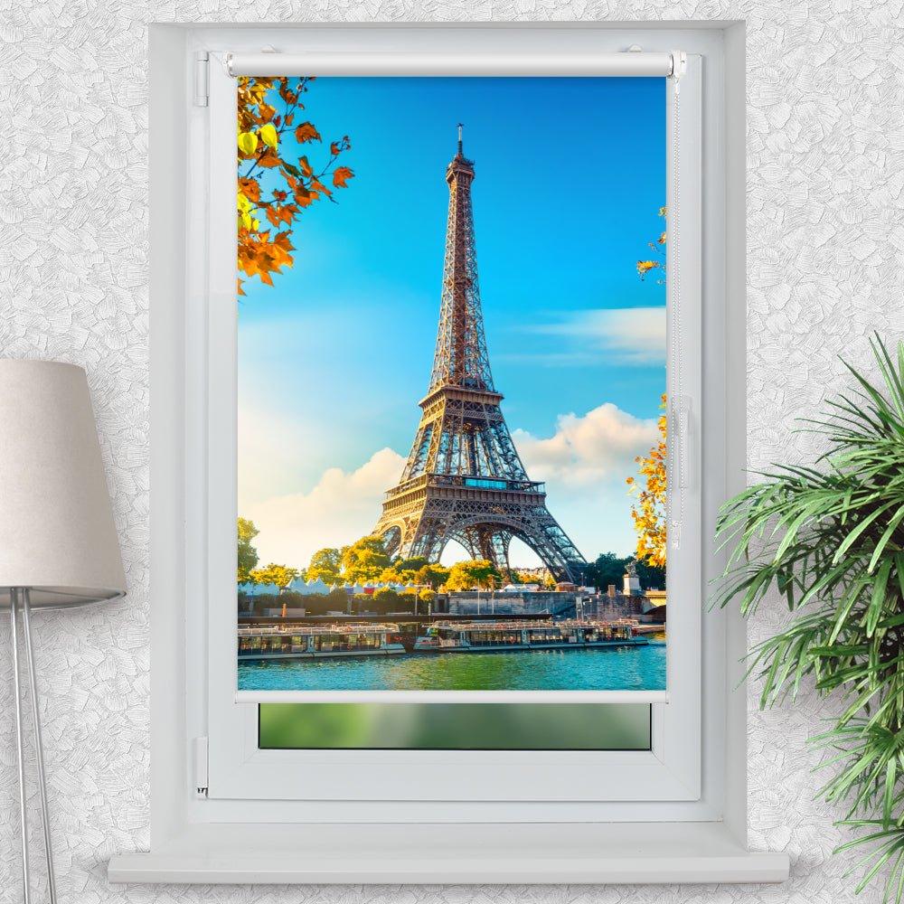 Rollo Motiv "Paris Seine" - ohne bohren - Klemmrollo bis 150 cm Breite - Klemmfix mit Fotodruck - blickdicht - La-Melle