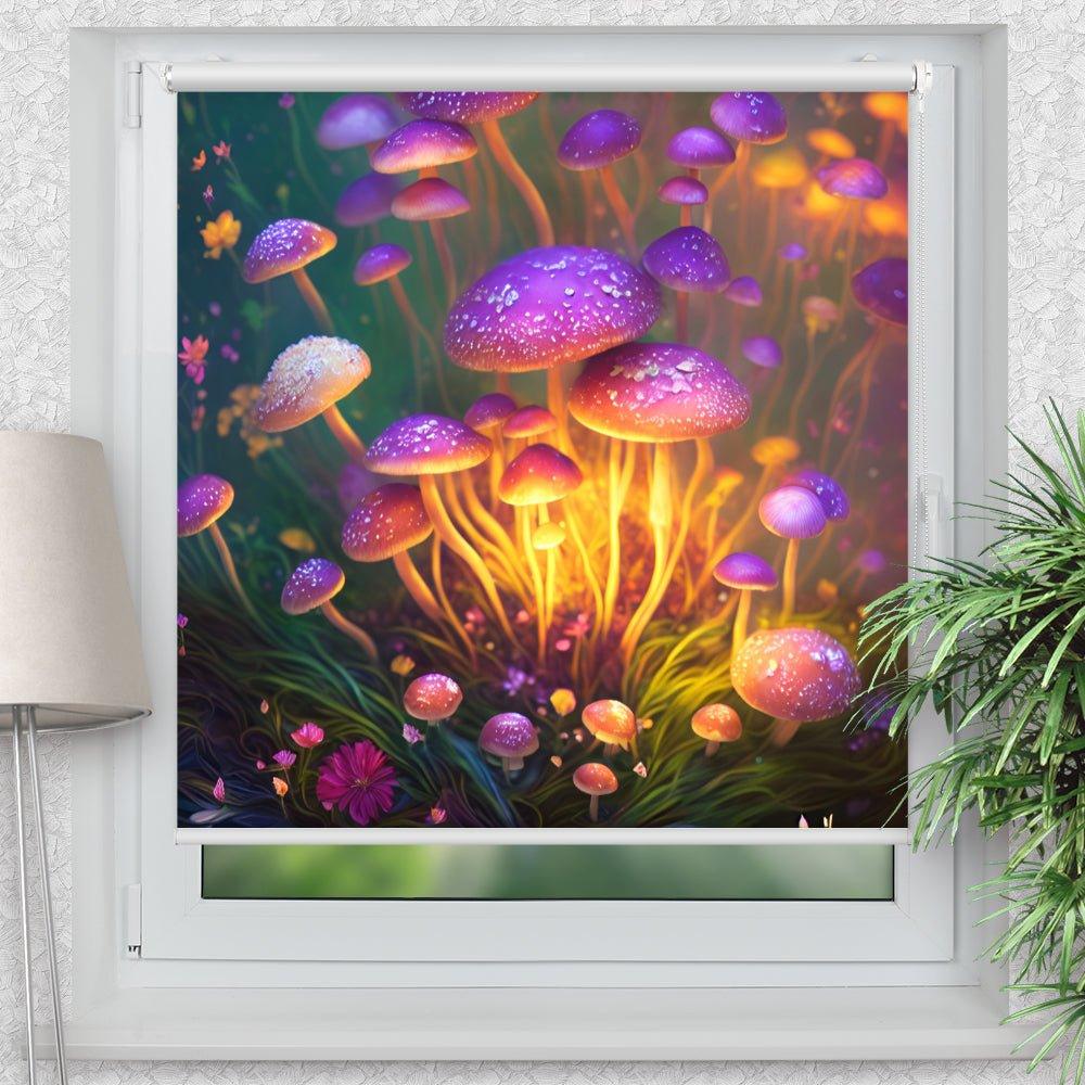 Rollo Motiv "Pilze Blumen abstrakt" - ohne bohren - Klemmrollo bis 150 cm Breite - Klemmfix mit Fotodruck - blickdicht - La-Melle