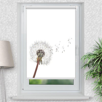 Rollo Motiv Pusteblume Samen - ohne bohren - Klemmrollo bis 150 cm Breite - Klemmfix mit Fotodruck - blickdicht - La-Melle