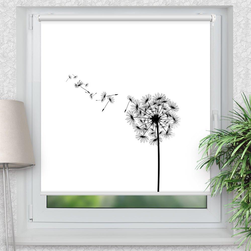 Rollo Motiv "Pusteblume s/w" - ohne bohren - Klemmrollo bis 150 cm Breite - Klemmfix mit Fotodruck - blickdicht - La-Melle