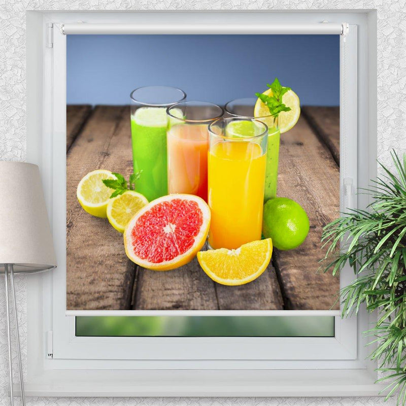 Rollo Motiv "Zitrusfrüchte" - ohne bohren - Klemmrollo bis 150 cm Breite - Klemmfix mit Fotodruck - blickdicht - La-Melle