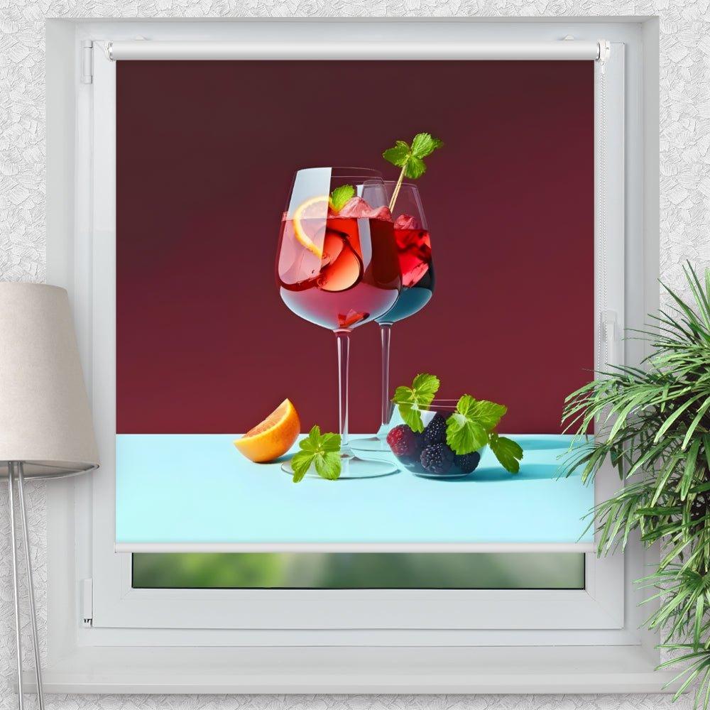 Rollo Motiv "Sangria Cocktail" - ohne bohren - Klemmrollo bis 150 cm Breite - Klemmfix mit Fotodruck - blickdicht - La-Melle