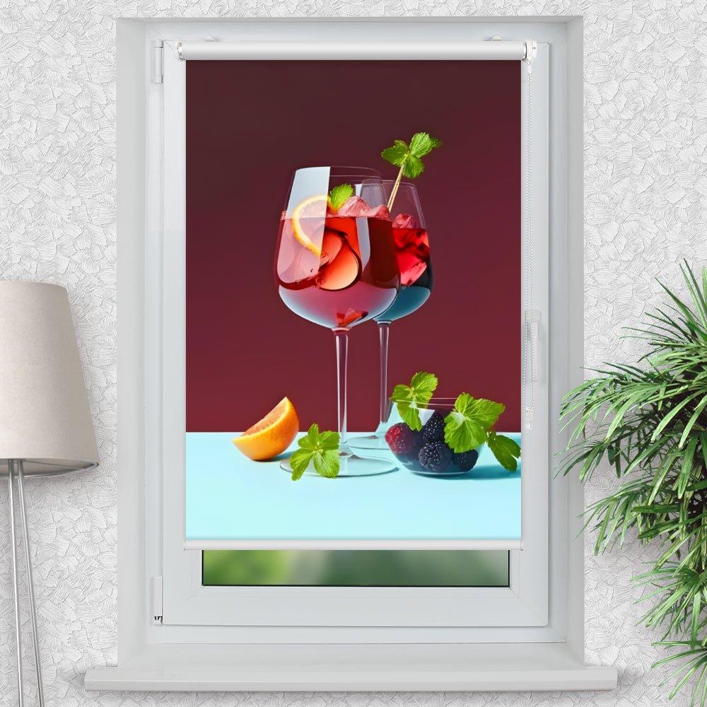 Rollo Motiv "Sangria Cocktail" - ohne bohren - Klemmrollo bis 150 cm Breite - Klemmfix mit Fotodruck - blickdicht - La-Melle