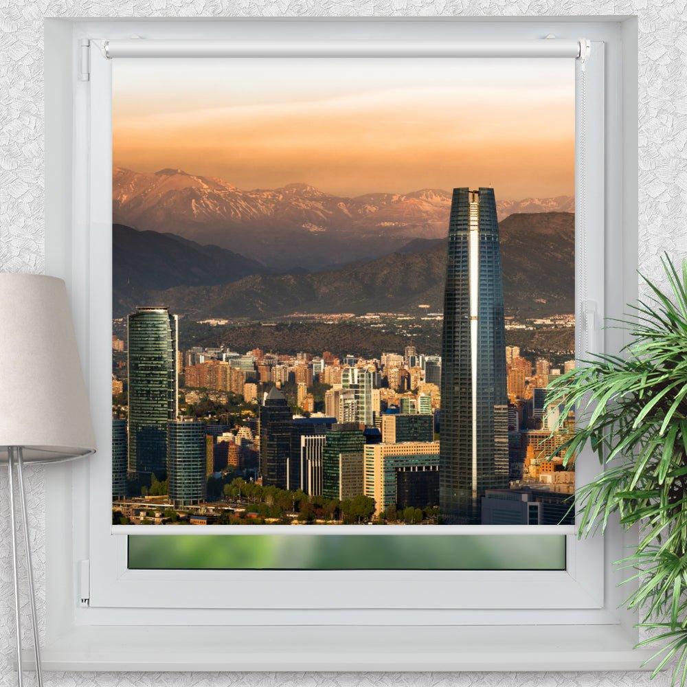 Rollo Motiv "Santiago Chile" - ohne bohren - Klemmrollo bis 150 cm Breite - Klemmfix mit Fotodruck - blickdicht - La-Melle