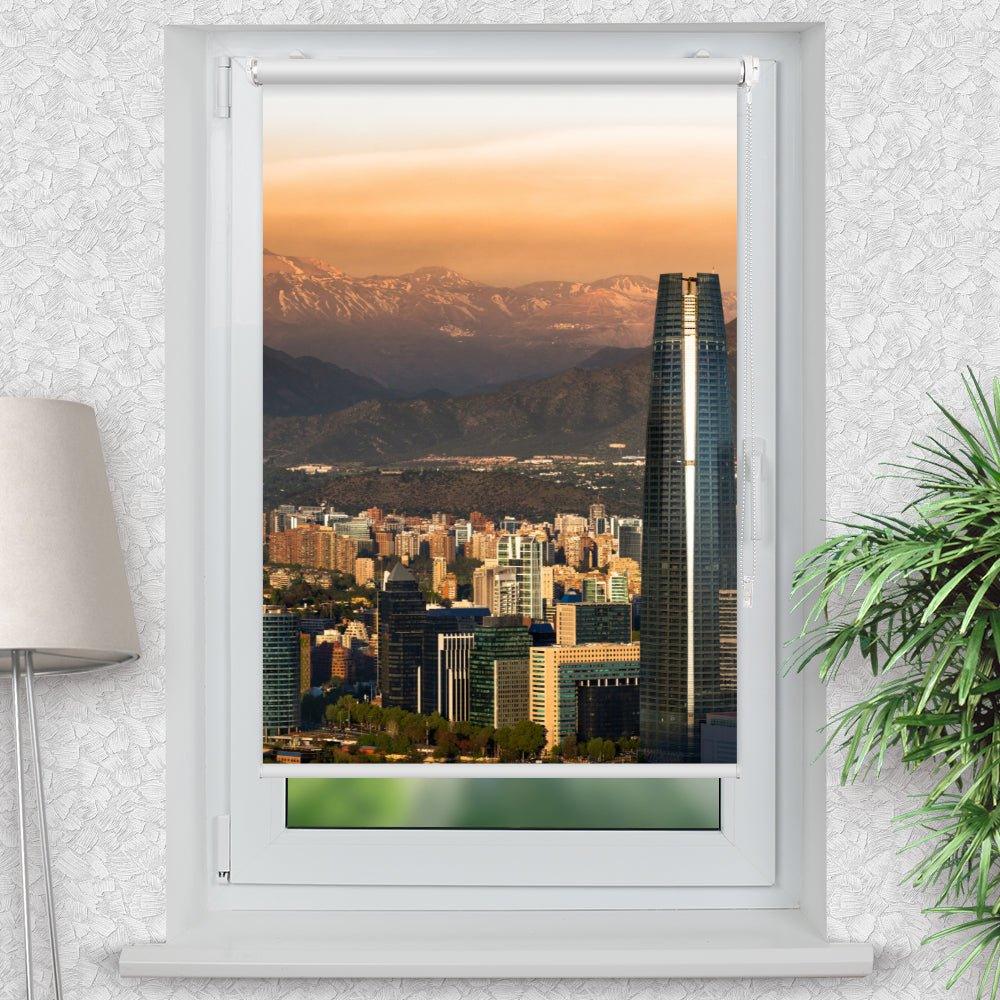 Rollo Motiv "Santiago Chile" - ohne bohren - Klemmrollo bis 150 cm Breite - Klemmfix mit Fotodruck - blickdicht - La-Melle