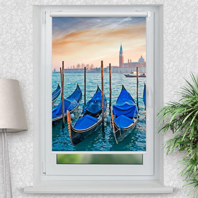 Rollo Motiv Venedig Canale Grande - ohne bohren - Klemmrollo bis 150 cm Breite - Klemmfix mit Fotodruck - blickdicht - La-Melle