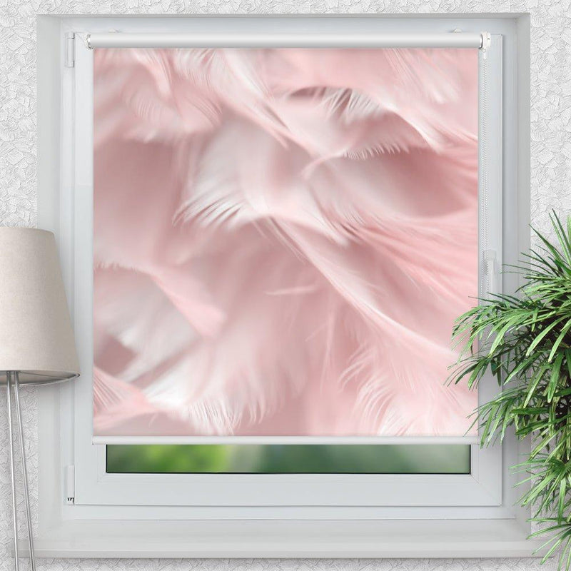 Rollo Motiv "Vogel Federn abstrakt" - ohne bohren - Klemmrollo bis 150 cm Breite - Klemmfix mit Fotodruck - blickdicht - La-Melle
