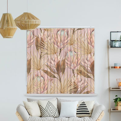 Lamellenvorhang Motiv 'Palmenblaetter Wasserfarben'