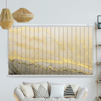Lamellenvorhang Motiv Marmor Gold beige grau