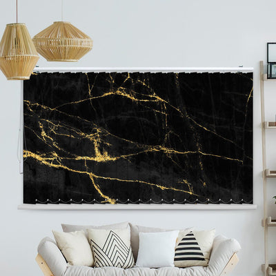 Lamellenvorhang Motiv Marmor gold schwarz