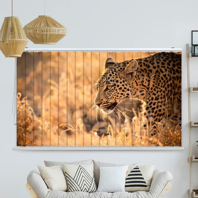 Lamellenvorhang Motiv Afrika Leopard