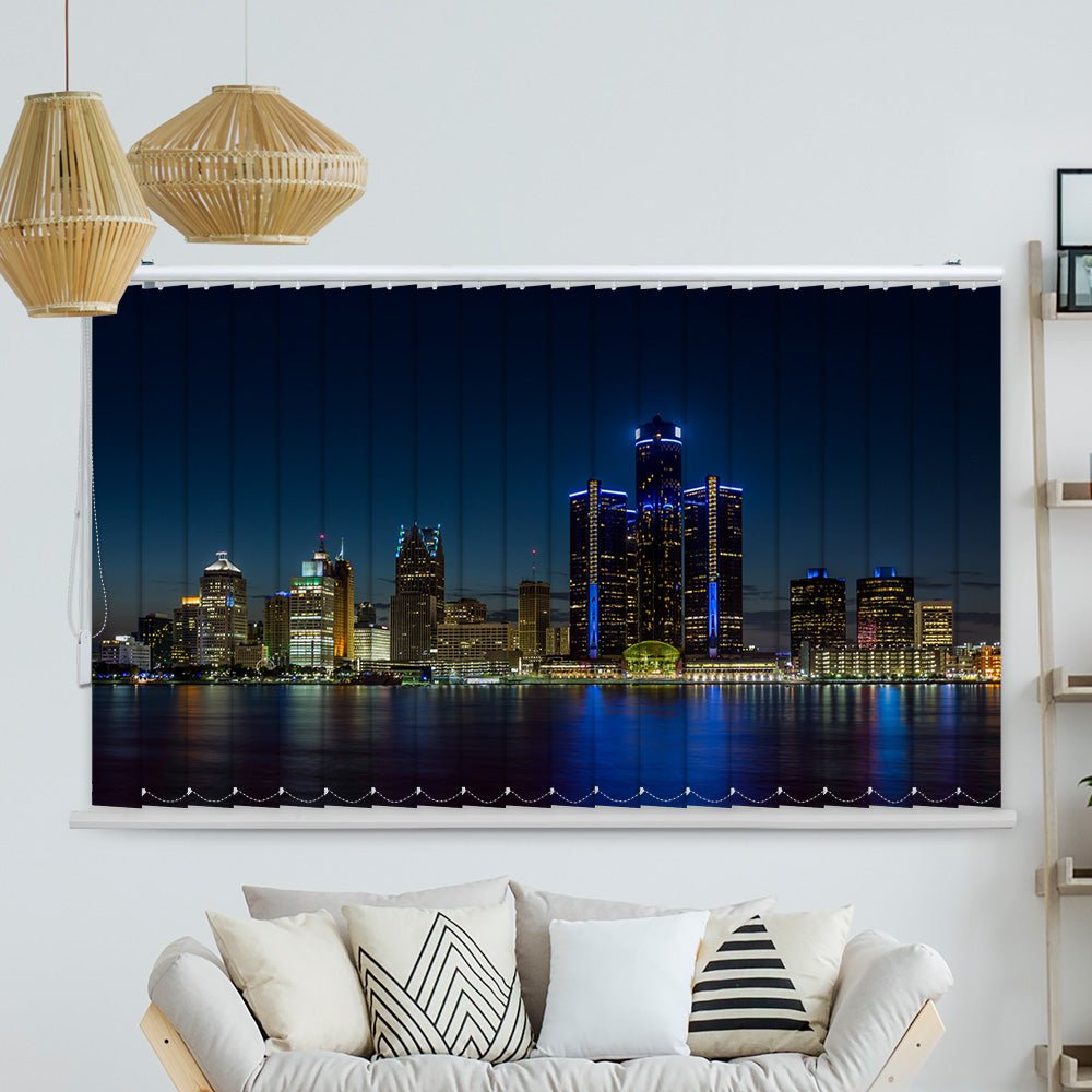 Lamellenvorhang Motiv "Detroit Michigan Skyline Ontario"