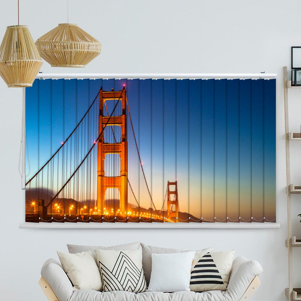 Lamellenvorhang Motiv "Golden Gate Bridge bei Nacht"