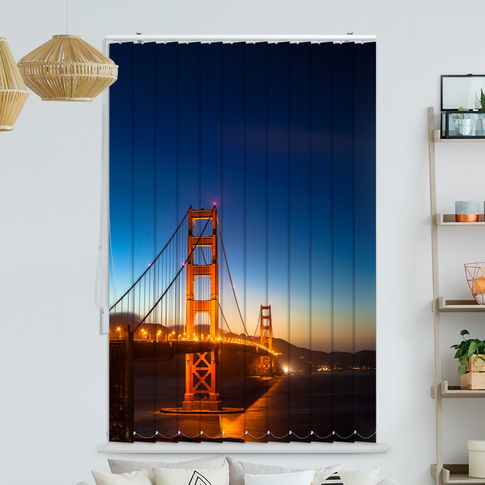 Lamellenvorhang Motiv "Golden Gate Bridge bei Nacht"