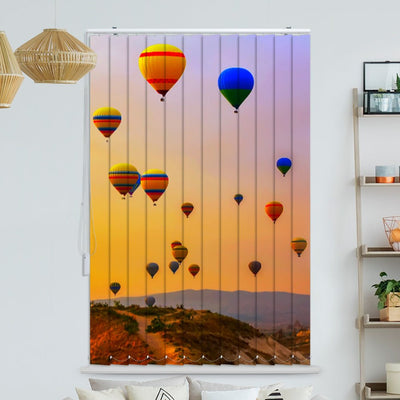 Lamellenvorhang Motiv Heissluftballon Berge