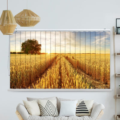Lamellenvorhang Motiv Kornfeld Sonnenuntergang