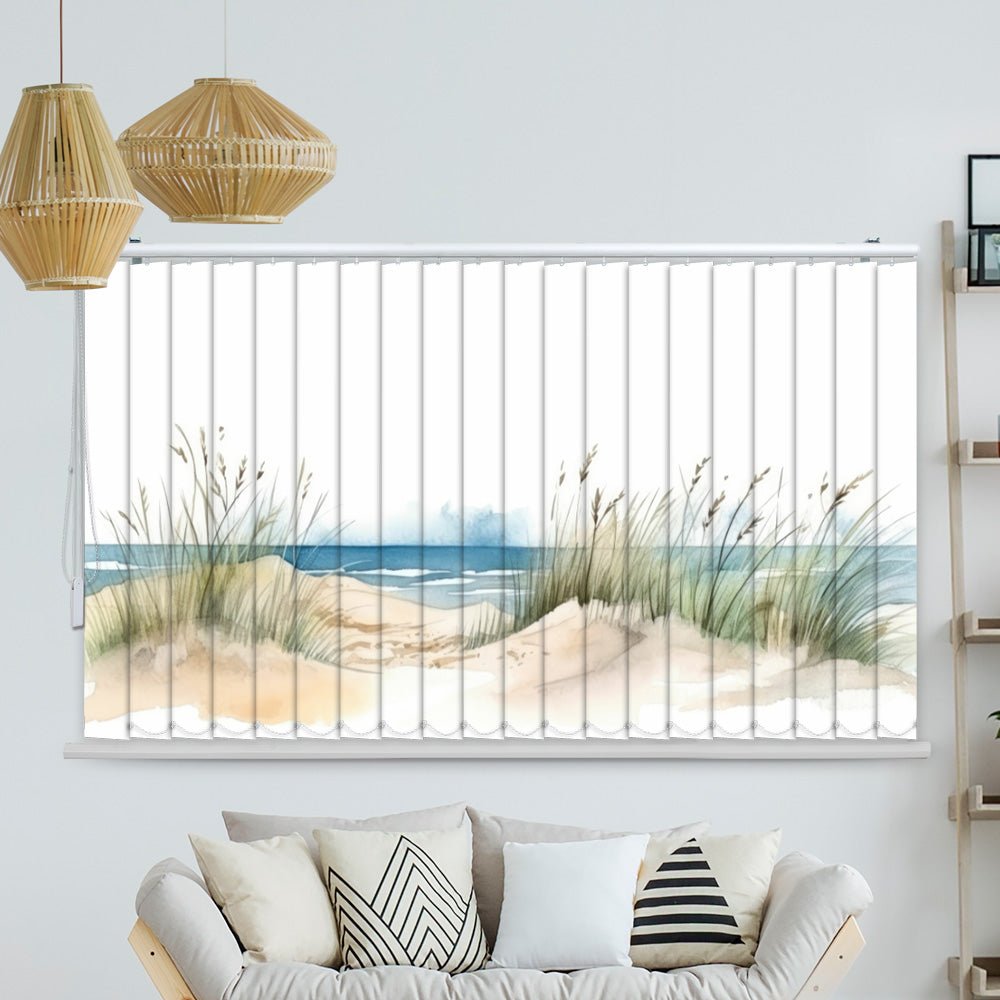 Lamellenvorhang Motiv "Meer Strand aquarell"