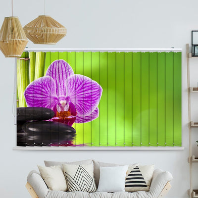 Lamellenvorhang Motiv Orchidee zen stones Bambus