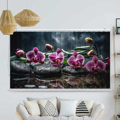 Lamellenvorhang Motiv Orchidee pink wellness spa