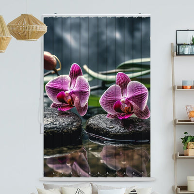 Lamellenvorhang Motiv Orchidee pink wellness spa