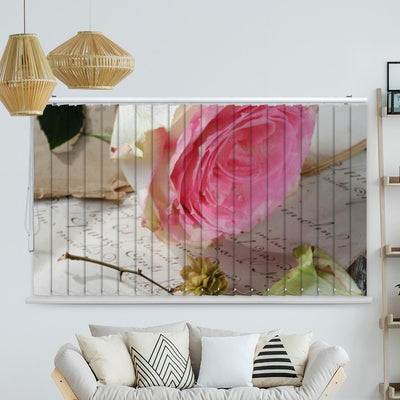 Lamellenvorhang Motiv Rose Pink Brief