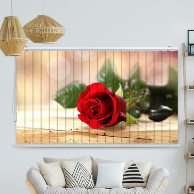 Lamellenvorhang Motiv Rose rot vintage