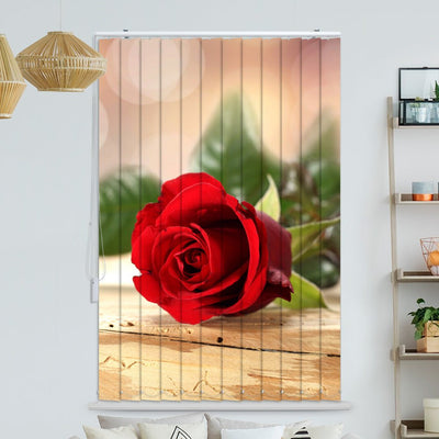Lamellenvorhang Motiv Rose rot vintage