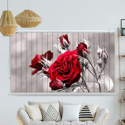 Lamellenvorhang Motiv Rote Rosen