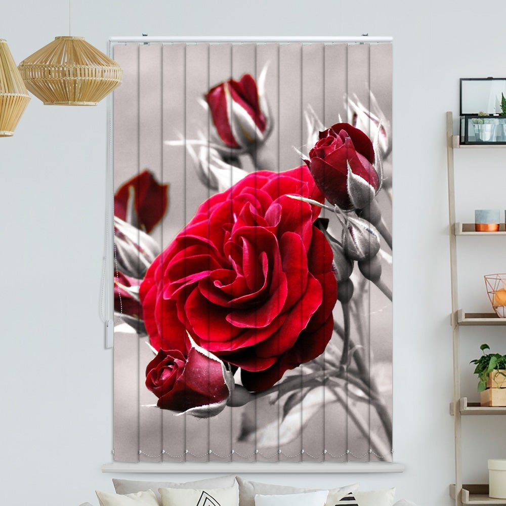 Lamellenvorhang Motiv "Rote Rosen"