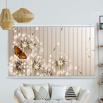 Lamellenvorhang Motiv Pusteblume Schmetterling