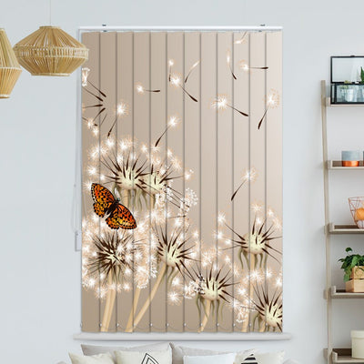 Lamellenvorhang Motiv Pusteblume Schmetterling