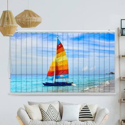 Lamellenvorhang Motiv Florida Segelboot