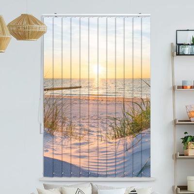 Lamellenvorhang Motiv Strand Meer Sonnenuntergang