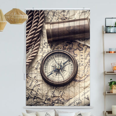 Lamellenvorhang Motiv Seefahrt Kompass