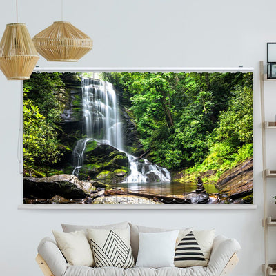 Lamellenvorhang Motiv Wald See zen stones