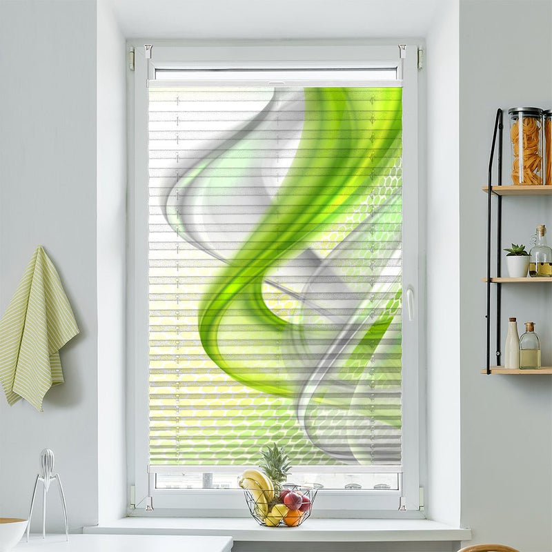 Wabenplissee Motiv "Abstrakt grün" - La-Melle