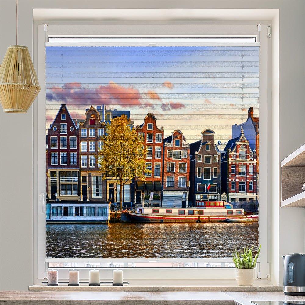 Plissee Motiv "Amsterdam Gracht"