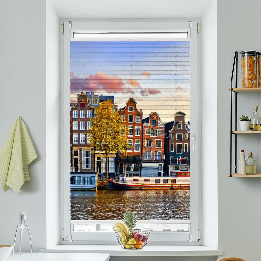 Plissee Motiv "Amsterdam Gracht"