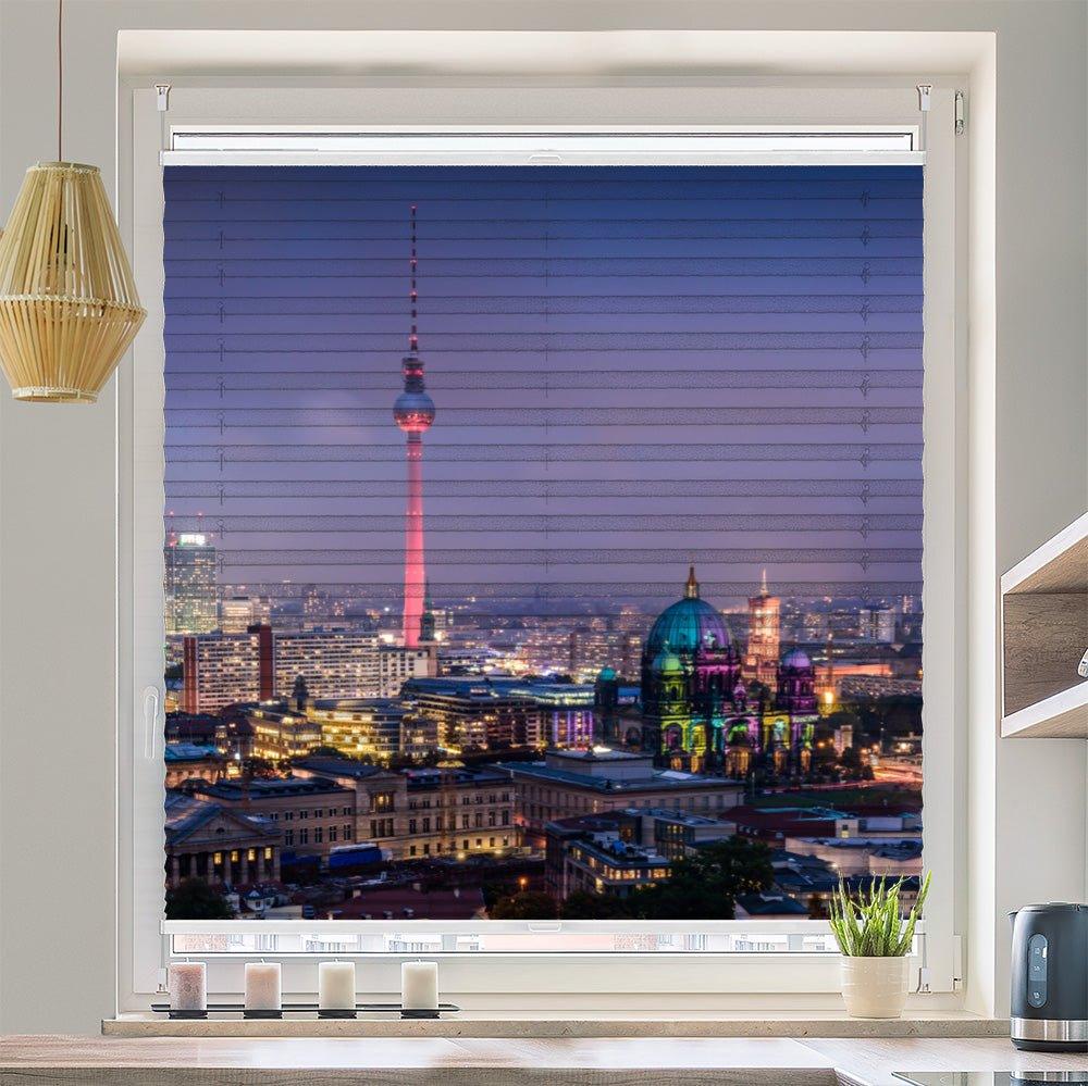 Wabenplissee Motiv "Berlin Skyline Fernsehturm Dom Skyline" - La-Melle