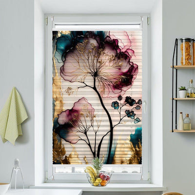 Plissee Motiv Blume abstrakt