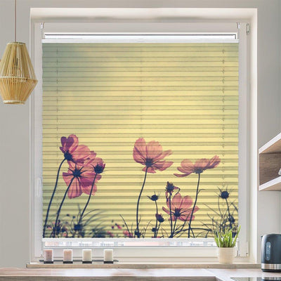 Wabenplissee Motiv Blumen Kosmea Vintage sepia - La-Melle