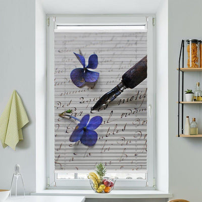 Plissee Motiv Hortensien vintage