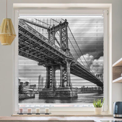 Wabenplissee Motiv Brooklyn Bridge New York Sw - La-Melle